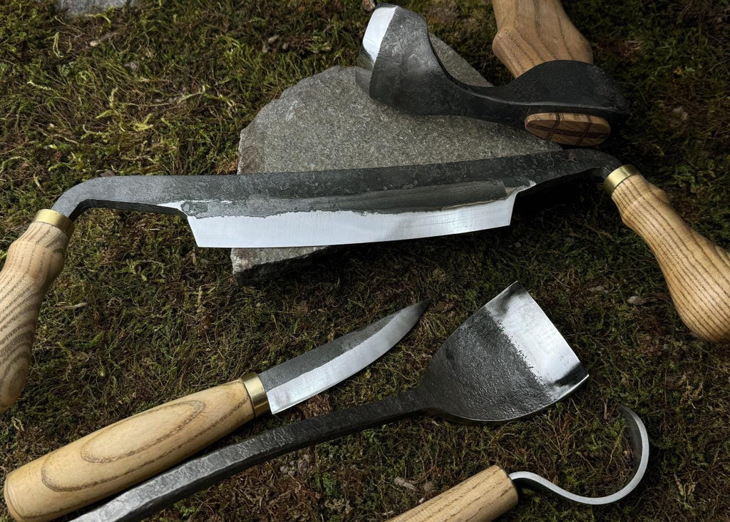 Handmade Wood Carving Tools: 7-Piece High Carbon Steel Knife Set