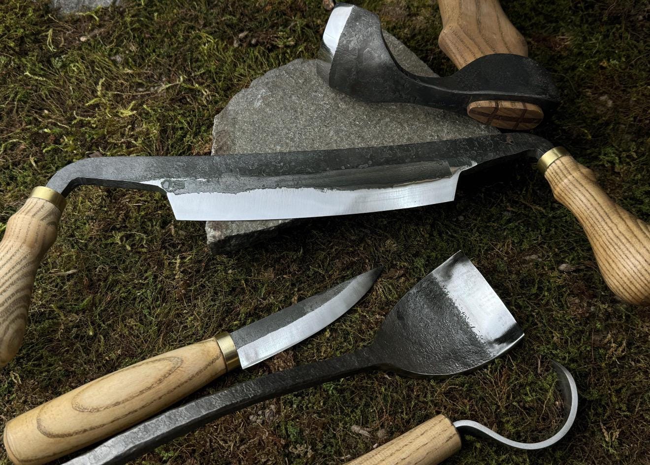 Handmade Wood Carving Tools: 7-Piece High Carbon Steel Knife Set