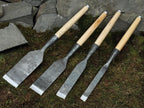 Hand-Forged Carbon Steel Woodworking Chisel Set: Timber Framing Tools