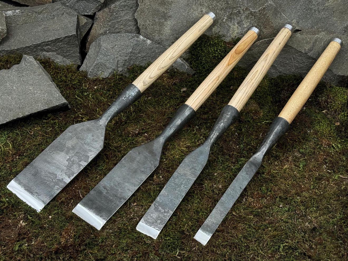 Hand-Forged Carbon Steel Woodworking Chisel Set: Timber Framing Tools