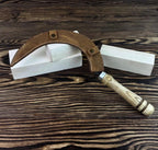 Hand-Forged Carbon Steel Sickle | Rustic Harvesting Knife with Leather Sheath
