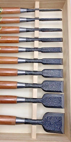 Tasai Mokume Oire Nomi Bench Chisel Set Of 10 - Boxed - Unused Japanese Tools