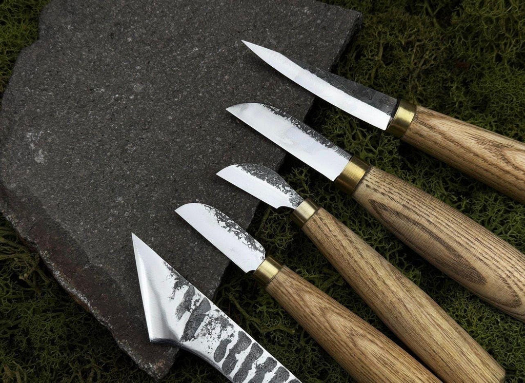 Hand-Forged Wood Carving Knife Set