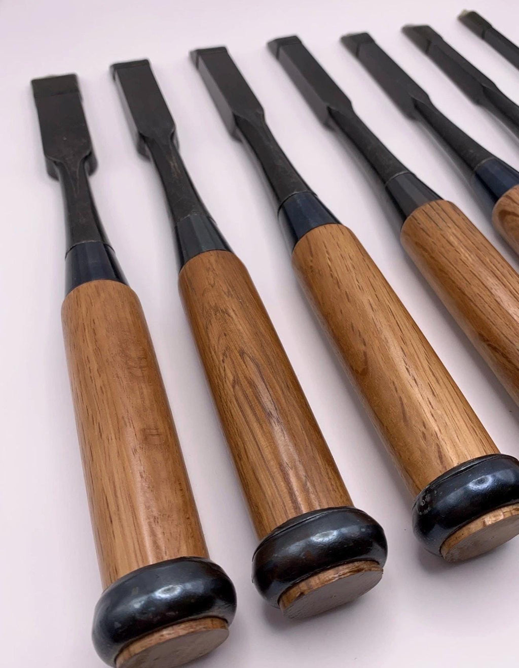 Set Of 7 Rare Koshimitsu Firmer Nomi Japanese Chisels - Unused