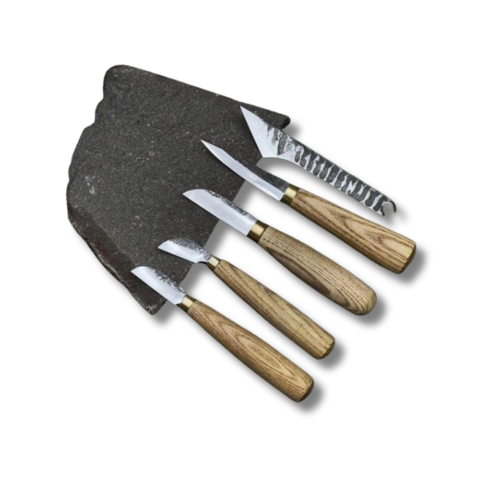Hand-Forged Wood Carving Knife Set