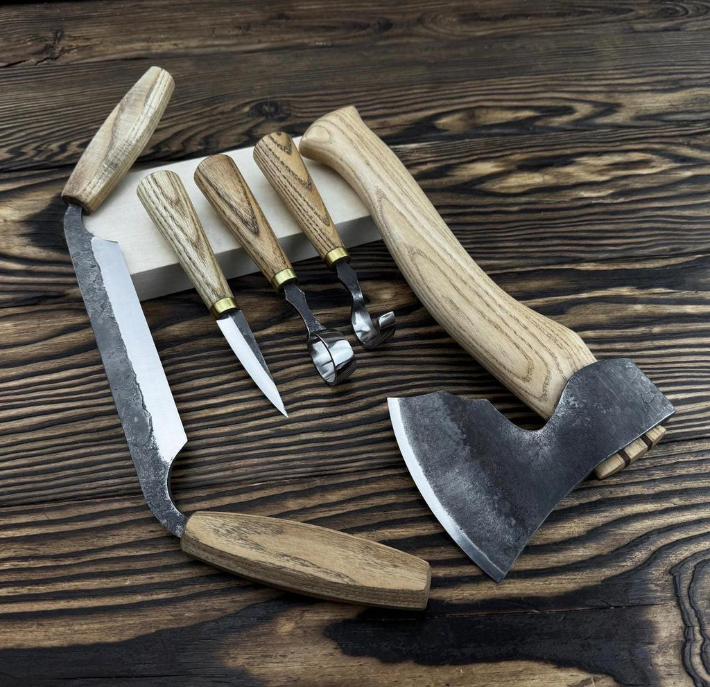 5pc Hand-Forged Woodworking Tool Set | 52100 Steel