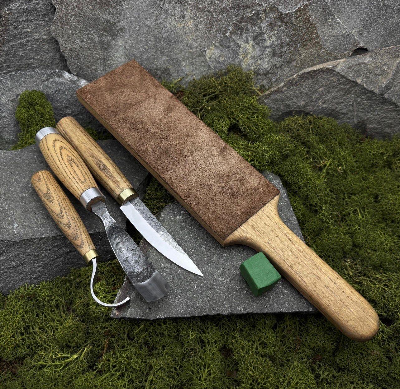 5-Piece Wood Carving Kit with Leather Roll