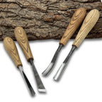 Hand Forged Wood Carving Chisel Set: Flat & Curved Gouges