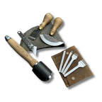 Leather Craft Tool Set – Half Moon Knife, Beveler & Stitching Chisels