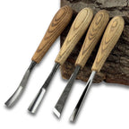 Hand Forged Wood Carving Chisel Set: Flat & Curved Gouges