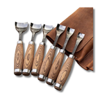 Professional Woodworking Tool Hand-Forged Spoon Carving Gouge Set – 52100 Steel, Ash Handles