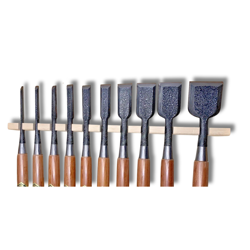 Tasai Mokume Oire Nomi Bench Chisel Set Of 10 - Boxed - Unused Japanese Tools