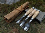 Hand-Forged High-Carbon Steel Gouge Set: Wood Carving Chisels