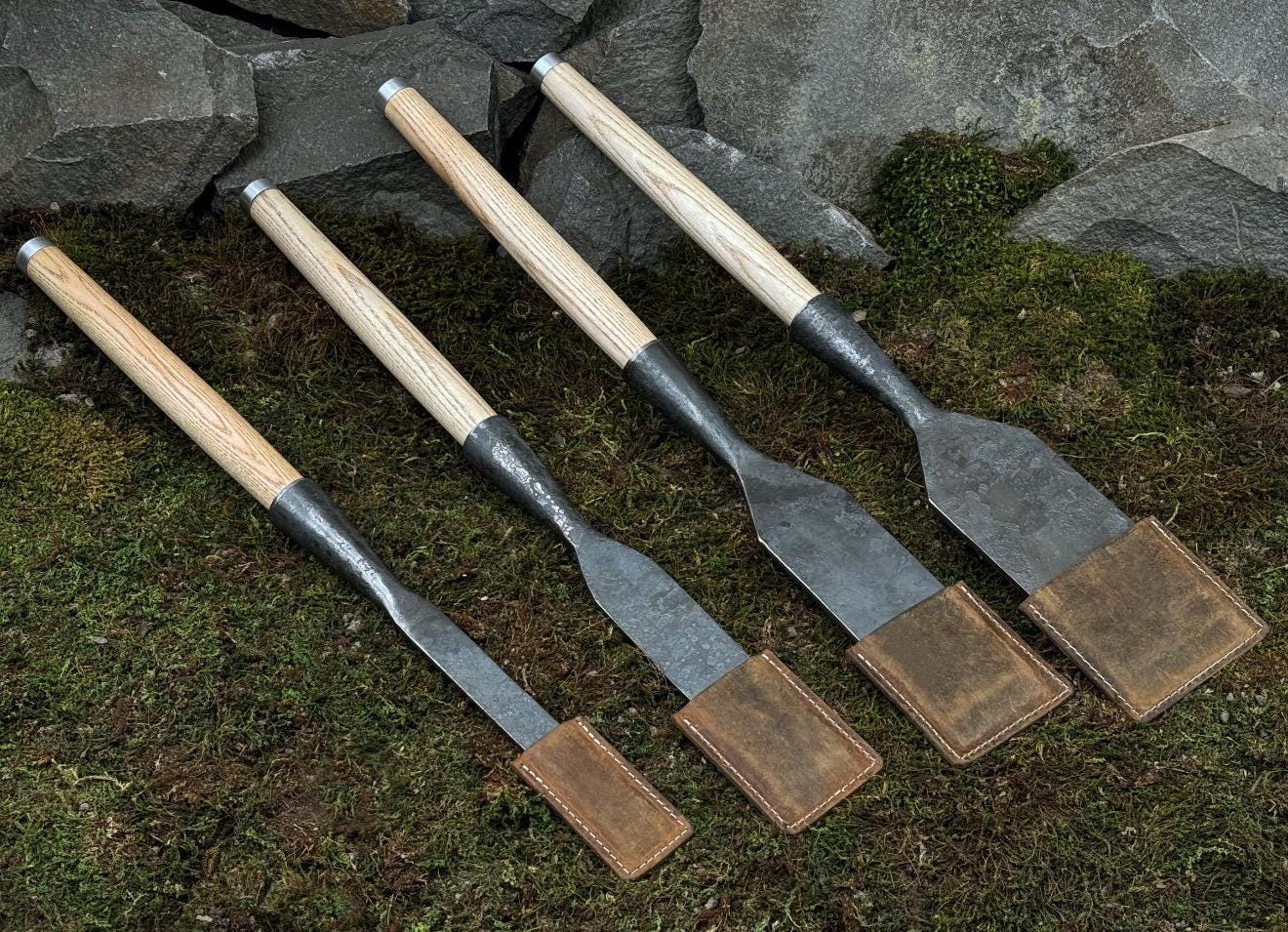 Hand-Forged Carbon Steel Woodworking Chisel Set: Timber Framing Tools