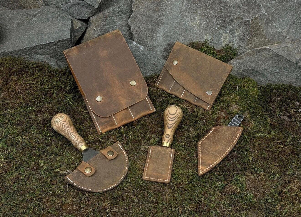 Professional Leatherworking Tool Kit – Cutting Knife, Beveler, Stitching Chisels & Accessories
