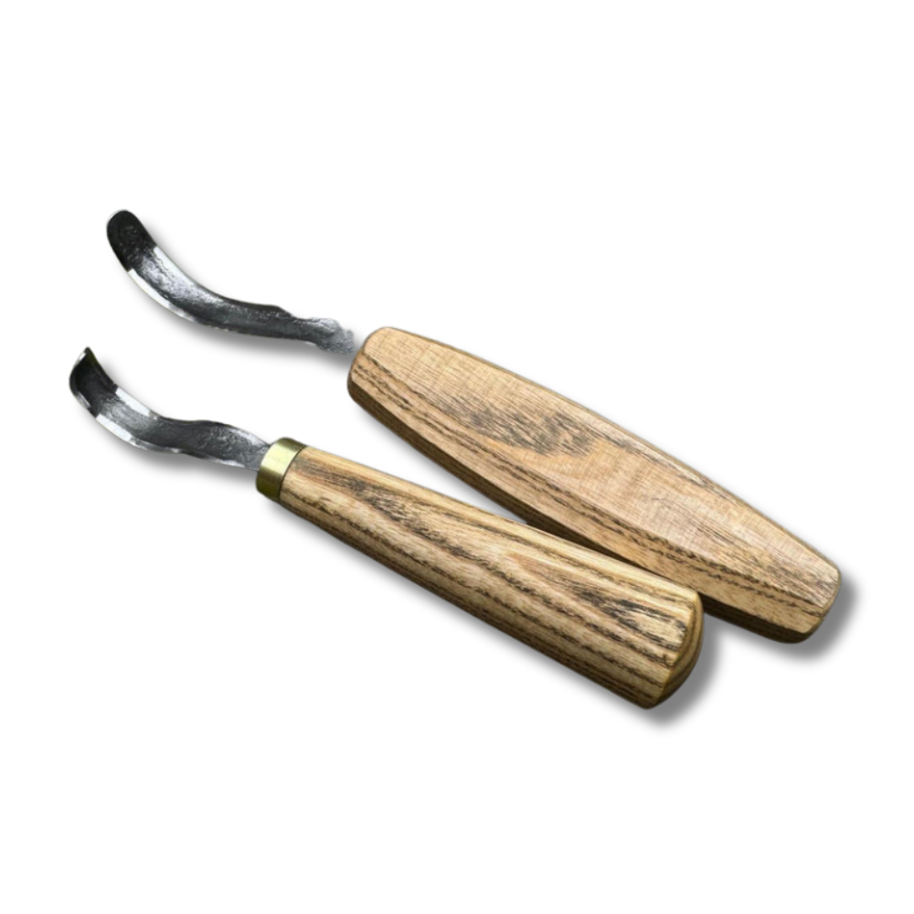 Hand Forged Hook Knife Set: Carbon Steel Spoon, Bowl & Cup Carving