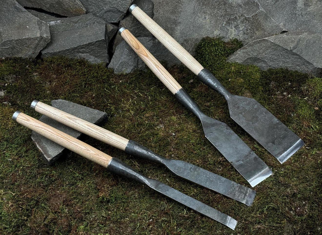Hand-Forged Carbon Steel Woodworking Chisel Set: Timber Framing Tools