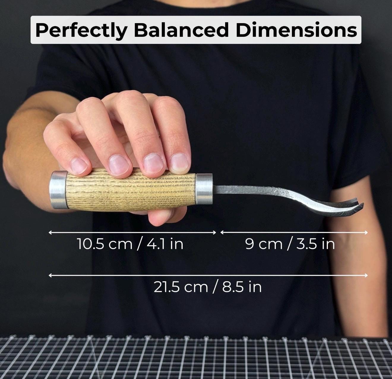 Professional Woodworking Tool Hand-Forged Spoon Carving Gouge Set – 52100 Steel, Ash Handles
