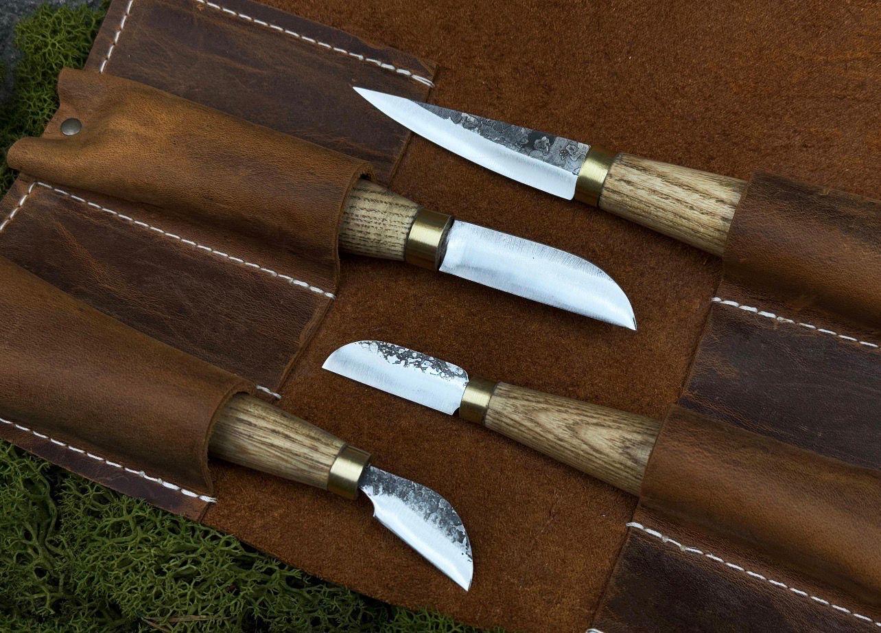 Hand-Forged Wood Carving Knife Set