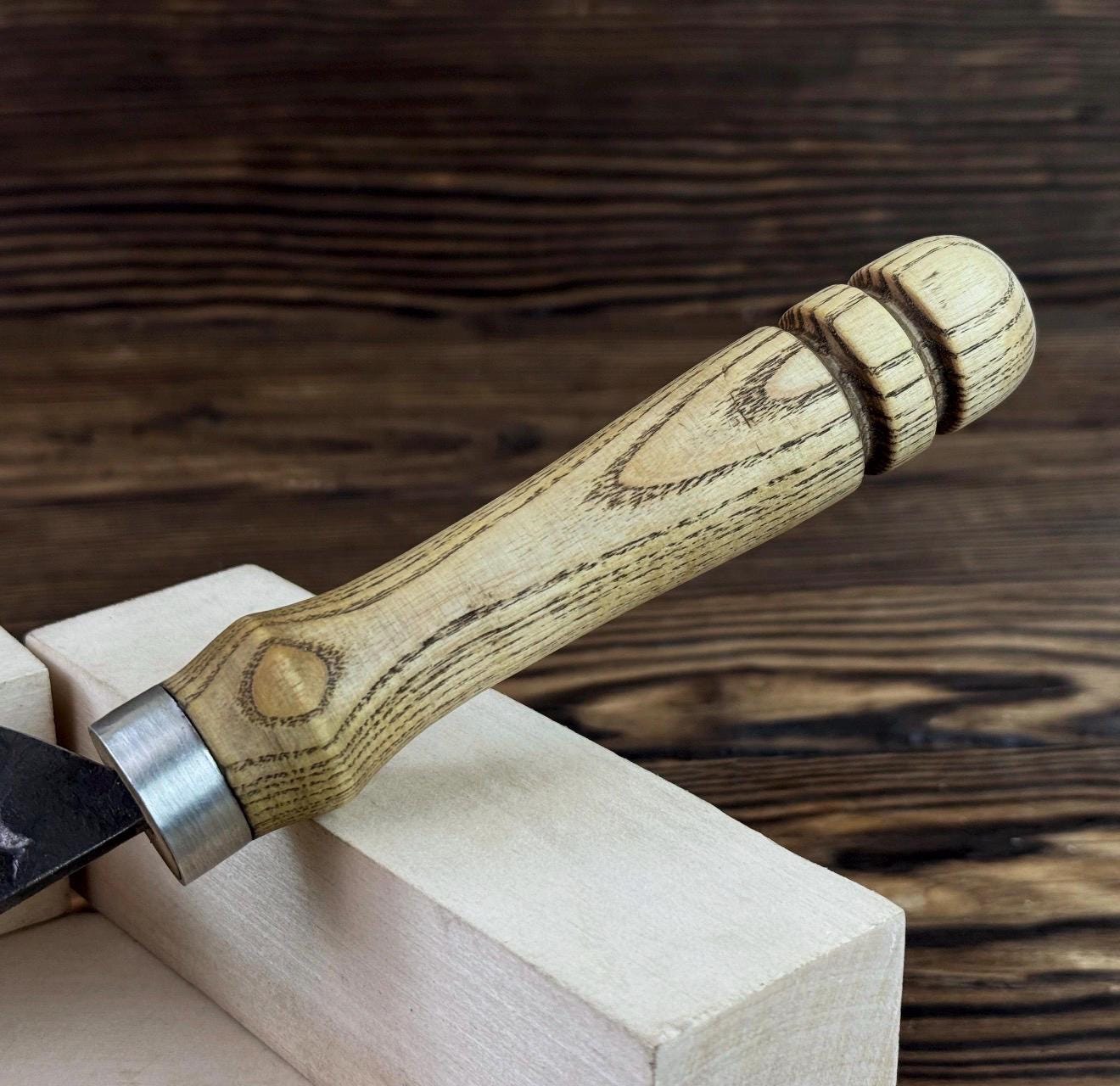 Hand-Forged Carbon Steel Sickle | Rustic Harvesting Knife with Leather Sheath