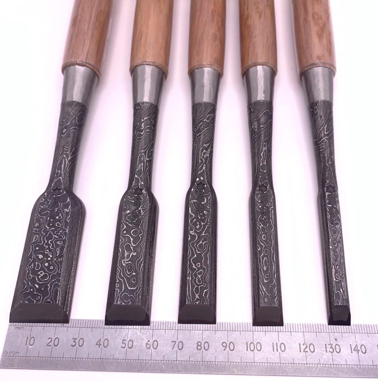 Tasai Mokume Oire Nomi Bench Chisel Set Of 10 - Boxed - Unused Japanese Tools