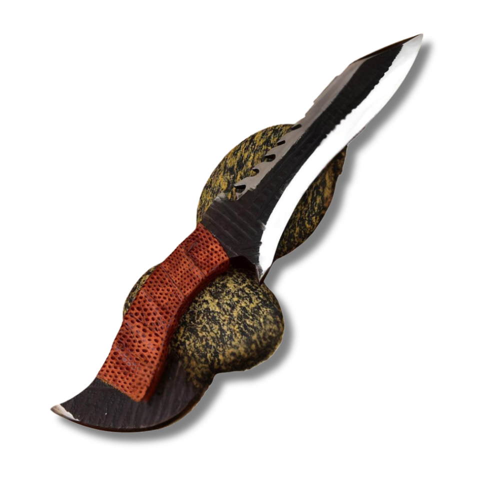 Hand-Forged Carbon Steel Bowie Knife: Custom Hunting Blade & Leather Sheath