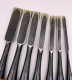 Set Of 7 Rare Koshimitsu Firmer Nomi Japanese Chisels - Unused
