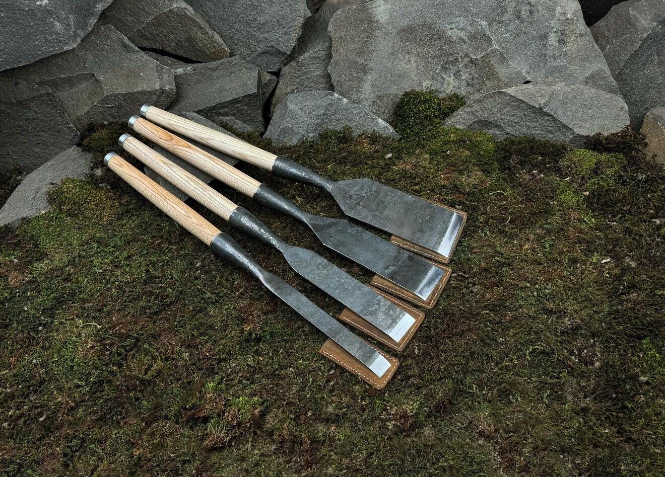 Hand-Forged Carbon Steel Woodworking Chisel Set: Timber Framing Tools