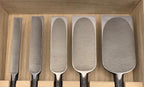 Tasai Mokume Damascus Paring Chisel Set 2” To 1/2” - Japanese Chisels - Unused