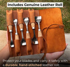 Professional Woodworking Tool Hand-Forged Spoon Carving Gouge Set – 52100 Steel, Ash Handles