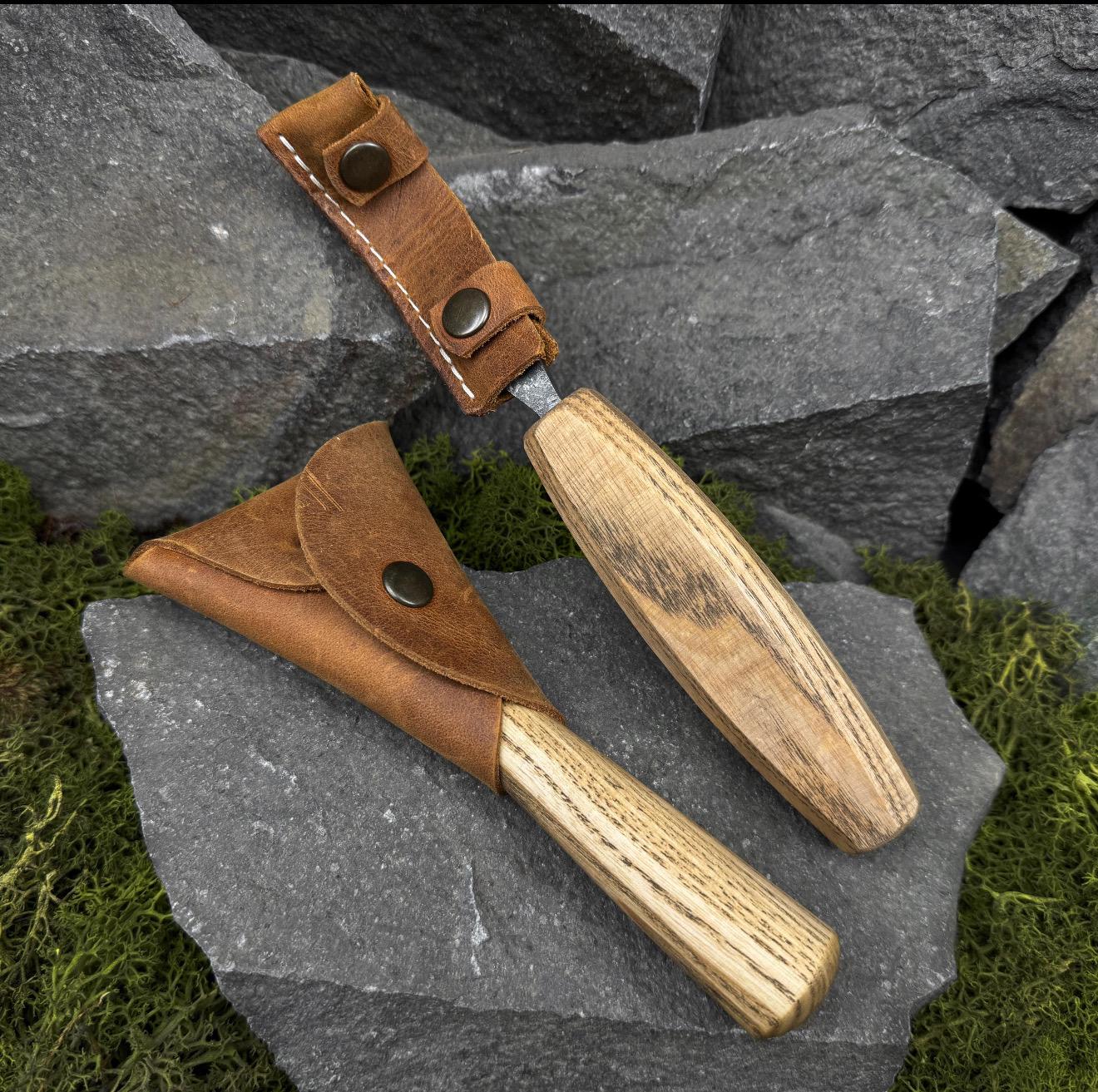 Hand Forged Hook Knife Set: Carbon Steel Spoon, Bowl & Cup Carving