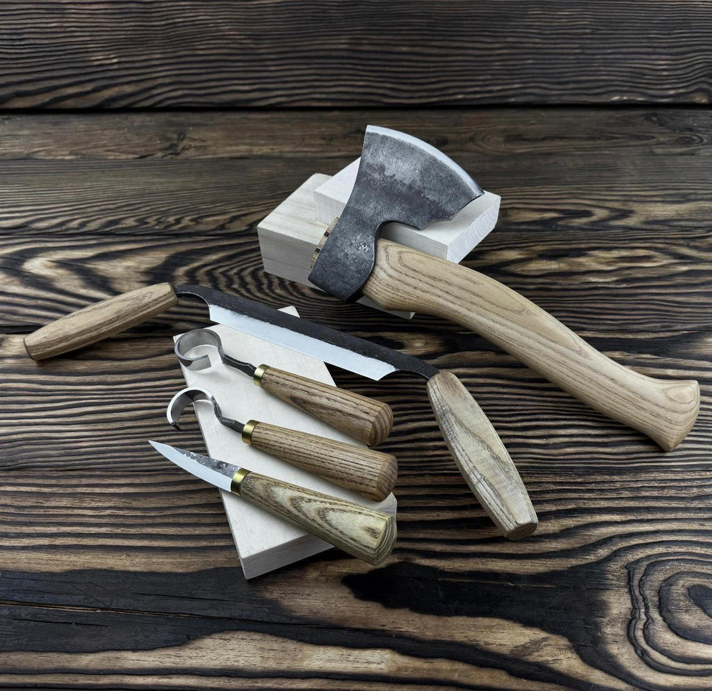 5pc Hand-Forged Woodworking Tool Set | 52100 Steel