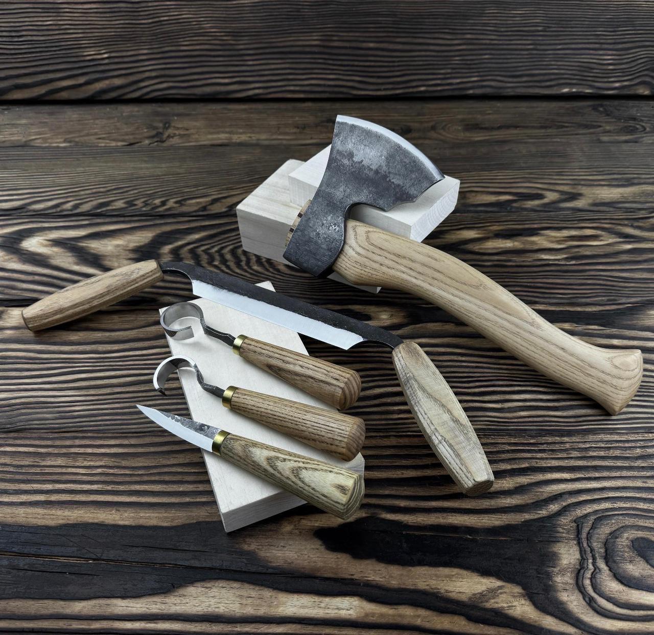 5pc Hand-Forged Woodworking Tool Set | 52100 Steel