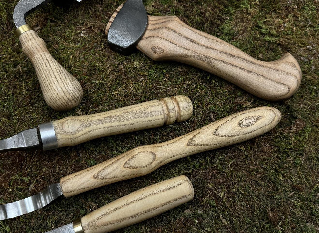 Handmade Wood Carving Tools: 7-Piece High Carbon Steel Knife Set