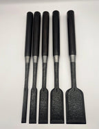 Tasai Mokume Damascus Paring Chisel Set 2” To 1/2” - Japanese Chisels - Unused