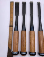 Set Of 7 Rare Koshimitsu Firmer Nomi Japanese Chisels - Unused