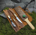 5-Piece Wood Carving Kit with Leather Roll