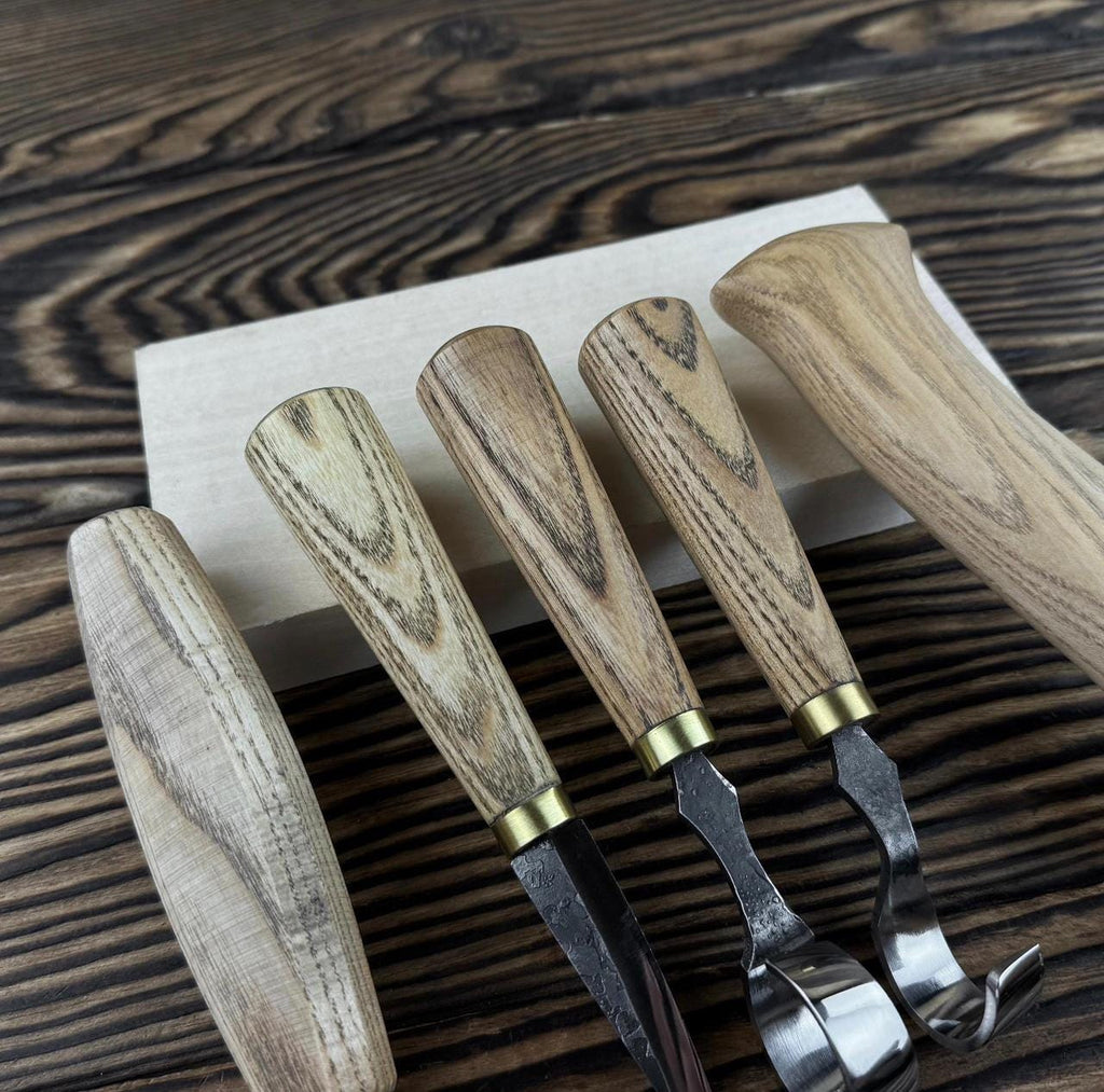 5pc Hand-Forged Woodworking Tool Set | 52100 Steel