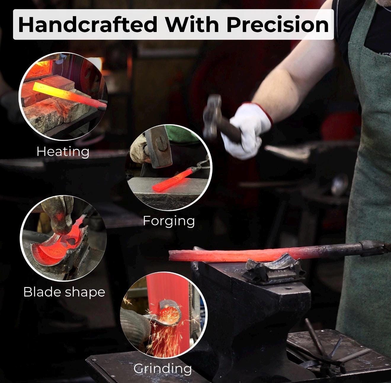 Hand-Forged Spoon Carving Knife Set: Carbon Steel, Ash Handles, Leather Sheath