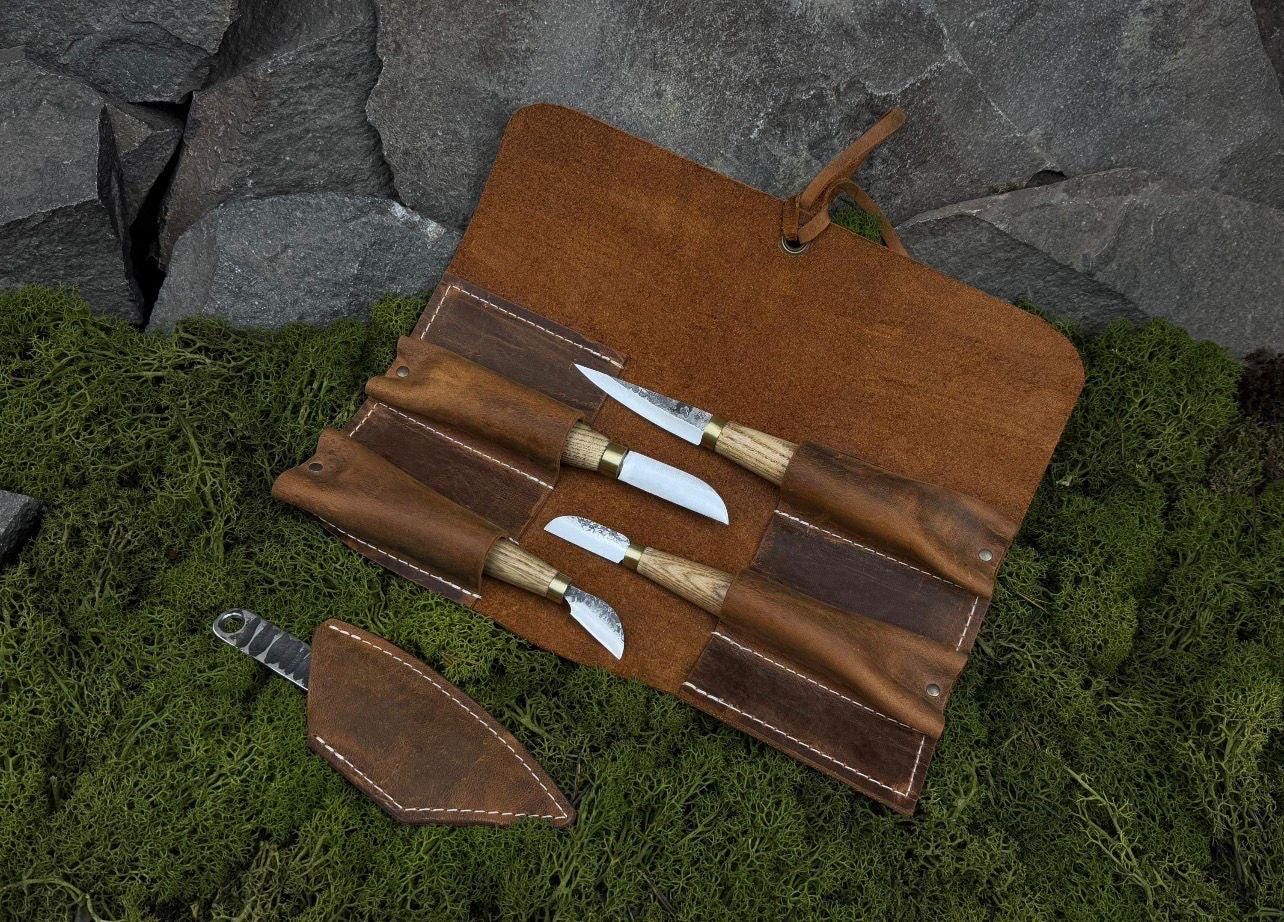 Hand-Forged Wood Carving Knife Set
