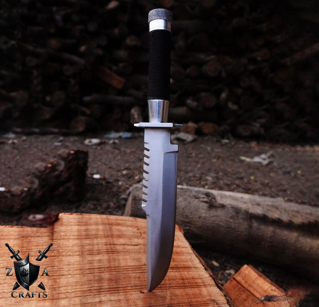 Hand-Forged D2 Steel Bowie Knife: 15" Military Commando Blade