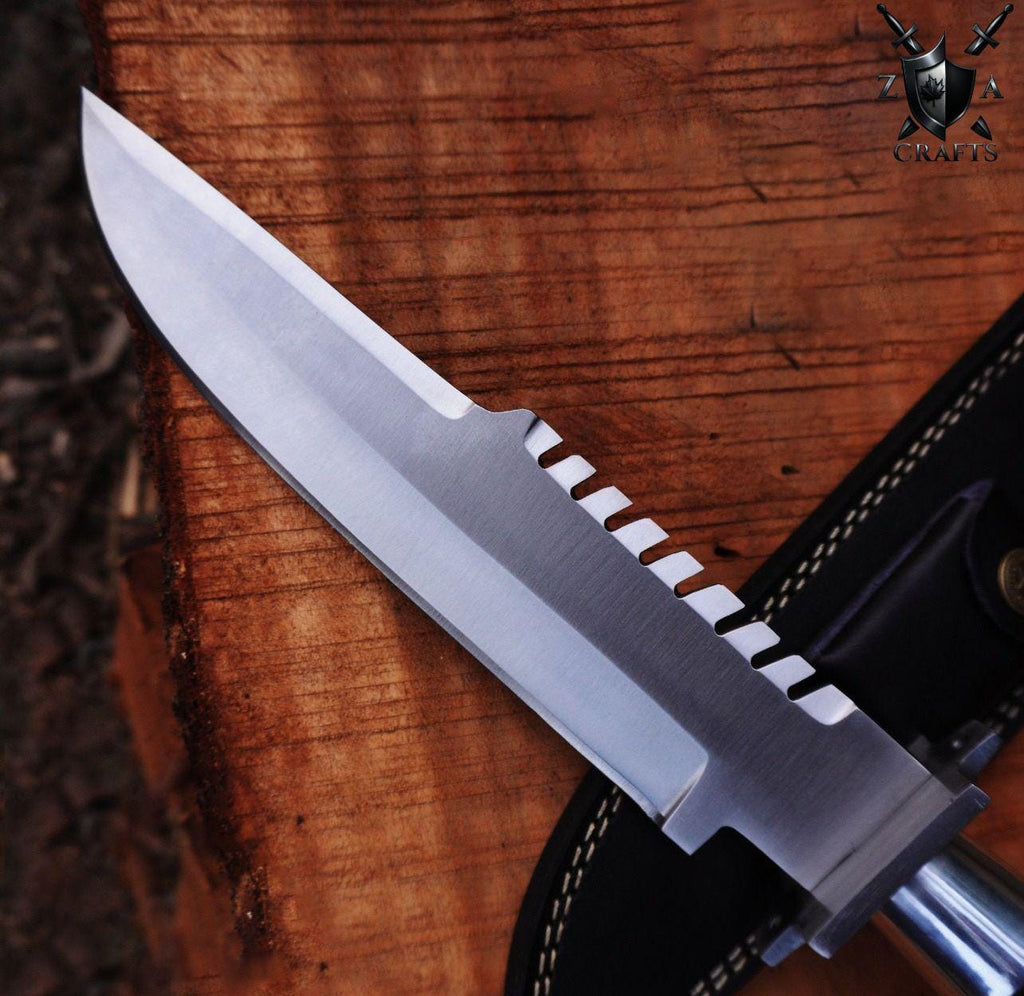 Hand-Forged D2 Steel Bowie Knife: 15" Military Commando Blade