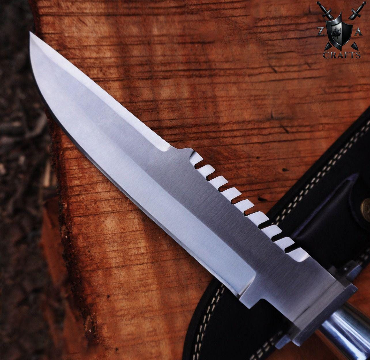 Hand-Forged D2 Steel Bowie Knife: 15" Military Commando Blade