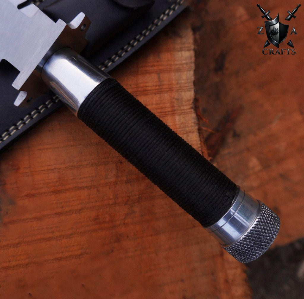 Hand-Forged D2 Steel Bowie Knife: 15" Military Commando Blade