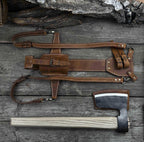 Hand-Forged Carbon Steel Camping Axe: Ash Wood Handle, 22"