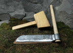 Hand Forged Woodworking Adze & Mallet Set: Bowl and Spoon Carving