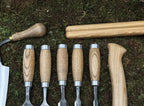 Hand-Forged 8-Piece Woodworking Tool Set: 52100 Steel, Leather Cases