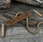 Hand Forged Carbon Steel Drawknife: Straight Blade, Ash Handle & Leather Sheath