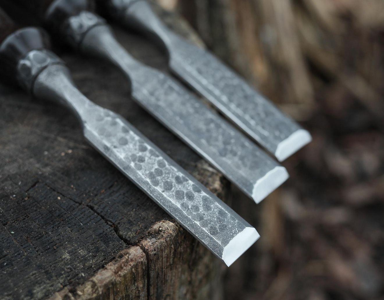 Hand-Forged Wood Carving Chisel Set: High-Carbon Steel Carpentry Tools