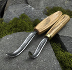 Hand-Forged Hook Knife Set: Wood Carving & Whittling Tools